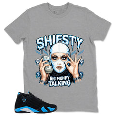Big Money Talking Shirt - Match Air Jordan 14 Black University Blue 2026