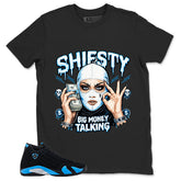 Big Money Talking Shirt - Match Air Jordan 14 Black University Blue 2026