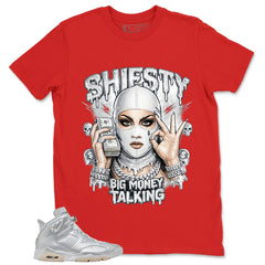 Big Money Talking Shirt - Match Air Jordan 6 x Paris Saint-Germain Metallic Silver