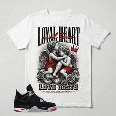 Black Bred 4s Zadago Shirt Loyal Heart Love Costs Graphic