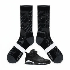 Black Cat Socks – Air Jordan 6 Inspired Mid-Calf Unisex Crew Socks