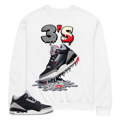 Black Cement 3s Zadago Shirt 3's Dripping Graphic