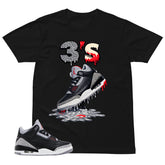 Black Cement 3s Zadago Shirt 3's Dripping Graphic