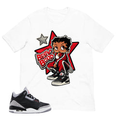 Black Cement 3s Zadago Shirt Betty Boop Graphic