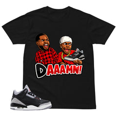 Black Cement 3s Zadago Shirt Daaamn Sneaker Graphic