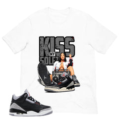 Black Cement 3s Zadago Shirt Kiss My Sole Graphic