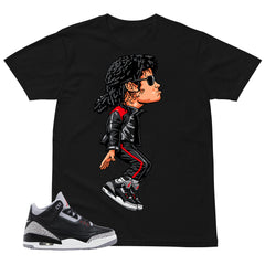 Black Cement 3s Zadago Shirt M. Jackson Tiptoe Graphic