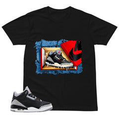 Black Cement 3s Zadago Shirt New Kicks Graphic