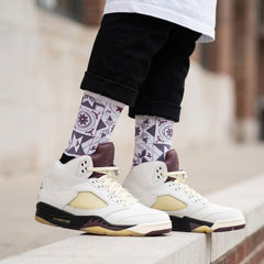 Black Collective Socks – A Ma Maniere x Air Jordan 5 Inspired Mid-Calf Unisex Crew Socks