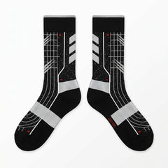 Black Metallic Socks – Retro 5 Inspired Mid-Calf Unisex Crew Socks