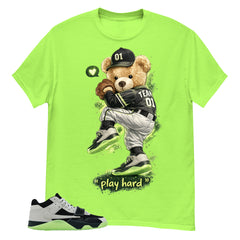 Black Night Silver Chase B x Travis Scott Jumpman Shirt Play Hard Bear Graphic