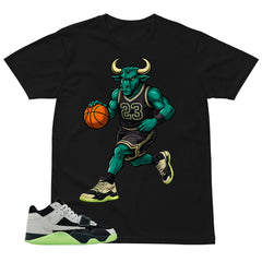 Black Night Silver Chase B x Travis Scott Jumpman Shirt Raging Bull Graphic