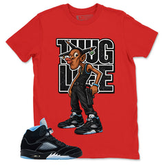 Black University Blue 6s Zadago Shirt Thug Life Graphic
