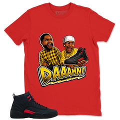 Black Varsity Red Bloodline 12s Zadago Shirt Daaamn Sneaker Graphic