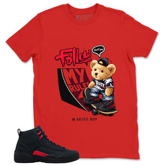 Black Varsity Red Bloodline 12s Zadago Shirt Skate Boy Graphic