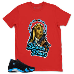 Blessed Forever Shirt - Match Air Jordan 14 Black University Blue 2026