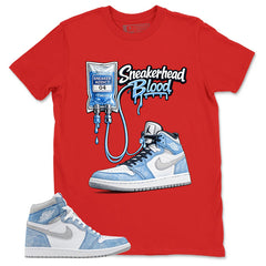 Blue Hyper Royal 1s Zadago Shirt Sneakerhead Blood Graphic