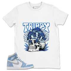 Blue Hyper Royal 1s Zadago Shirt Trippy Skull Graphic