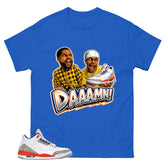 Blue Knicks 3s Shirt Daaamn Sneaker Graphic