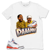 Blue Knicks 3s Shirt Daaamn Sneaker Graphic