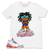 Blue Knicks 3s Shirt Paper Chaser Graphic