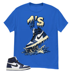 Blue Midnight Navy 1s Shirt 1's Dripping Graphic