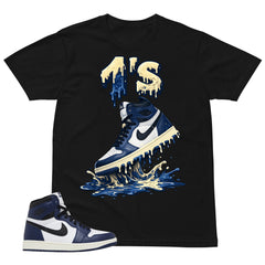 Blue Midnight Navy 1s Shirt 1's Dripping Graphic
