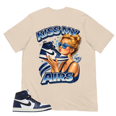 Blue Midnight Navy 1s Shirt Kiss My Airs Graphic