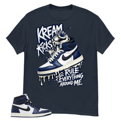 Blue Midnight Navy 1s Shirt Kream Kicks Graphic