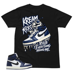 Blue Midnight Navy 1s Shirt Kream Kicks Graphic