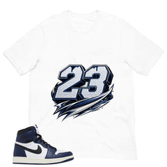 Blue Midnight Navy 1s Shirt Number 23 MJ Graphic