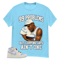 Blue Pale Ivory Pyschic Blue Wmns 1s Shirt 99 Problems Graphic