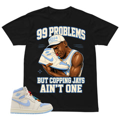 Blue Pale Ivory Pyschic Blue Wmns 1s Shirt 99 Problems Graphic