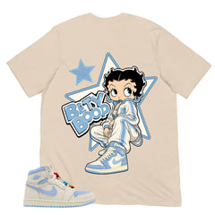 Blue Pale Ivory Pyschic Blue Wmns 1s Shirt Betty Boop Star Graphic