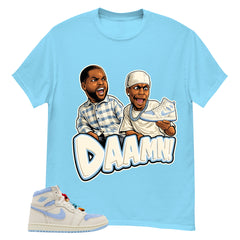 Blue Pale Ivory Pyschic Blue Wmns 1s Shirt Daaamn Sneaker Graphic