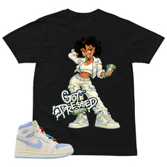 Blue Pale Ivory Pyschic Blue Wmns 1s Shirt Get Dressed Graphic