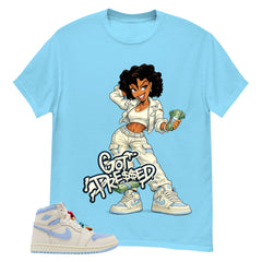 Blue Pale Ivory Pyschic Blue Wmns 1s Shirt Get Dressed Graphic