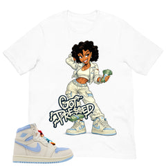 Blue Pale Ivory Pyschic Blue Wmns 1s Shirt Get Dressed Graphic