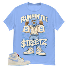 Blue Pale Ivory Pyschic Blue Wmns 1s Shirt Runnin The Street Graphic