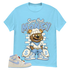 Blue Pale Ivory Pyschic Blue Wmns 1s Shirt Save That Money Graphic