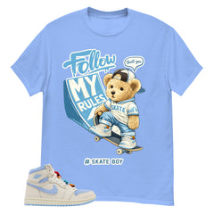 Blue Pale Ivory Pyschic Blue Wmns 1s Shirt Skate Boy Graphic