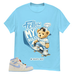 Blue Pale Ivory Pyschic Blue Wmns 1s Shirt Skate Boy Graphic