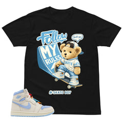 Blue Pale Ivory Pyschic Blue Wmns 1s Shirt Skate Boy Graphic