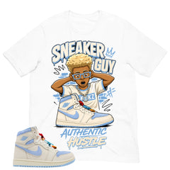 Blue Pale Ivory Pyschic Blue Wmns 1s Shirt Sneaker Guy Graphic
