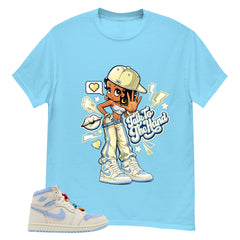 Blue Pale Ivory Pyschic Blue Wmns 1s Shirt Talk To The Hand Graphic