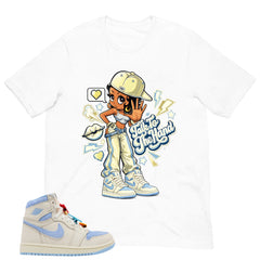 Blue Pale Ivory Pyschic Blue Wmns 1s Shirt Talk To The Hand Graphic