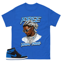 Blue Royal Reimagined 1s Zadago Shirt Free Young Thug Graphic