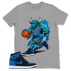 Blue Royal Reimagined 1s Zadago Shirt Raging Bull Graphic