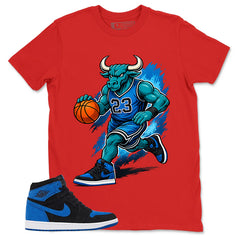 Blue Royal Reimagined 1s Zadago Shirt Raging Bull Graphic