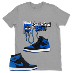 Blue Royal Reimagined 1s Zadago Shirt Sneakerhead Blood Graphic